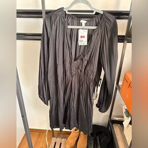 H&M Charcoal Sheer Top